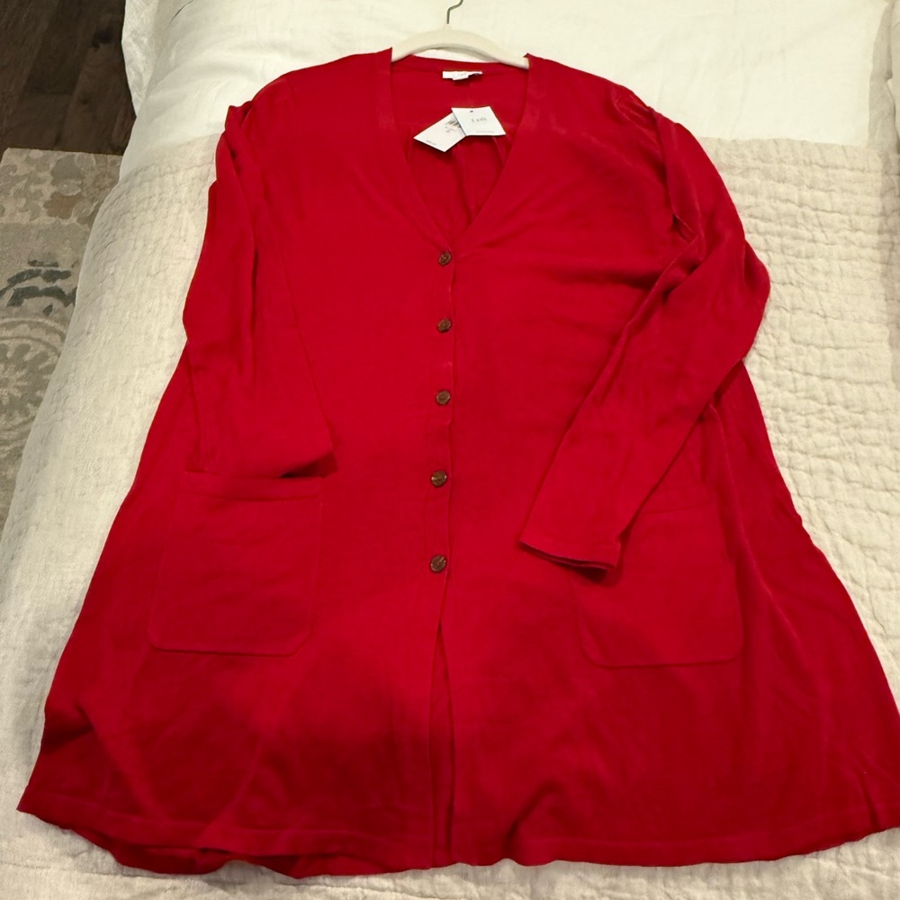 J. Jill Red Women's Cardigan Sweater